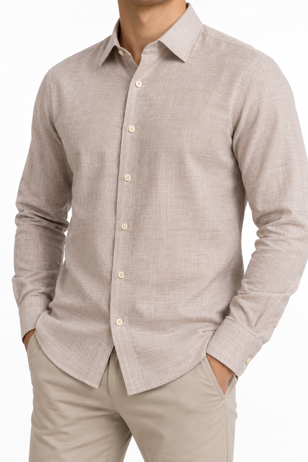 ARCON Sand Linen-Texture Shirt