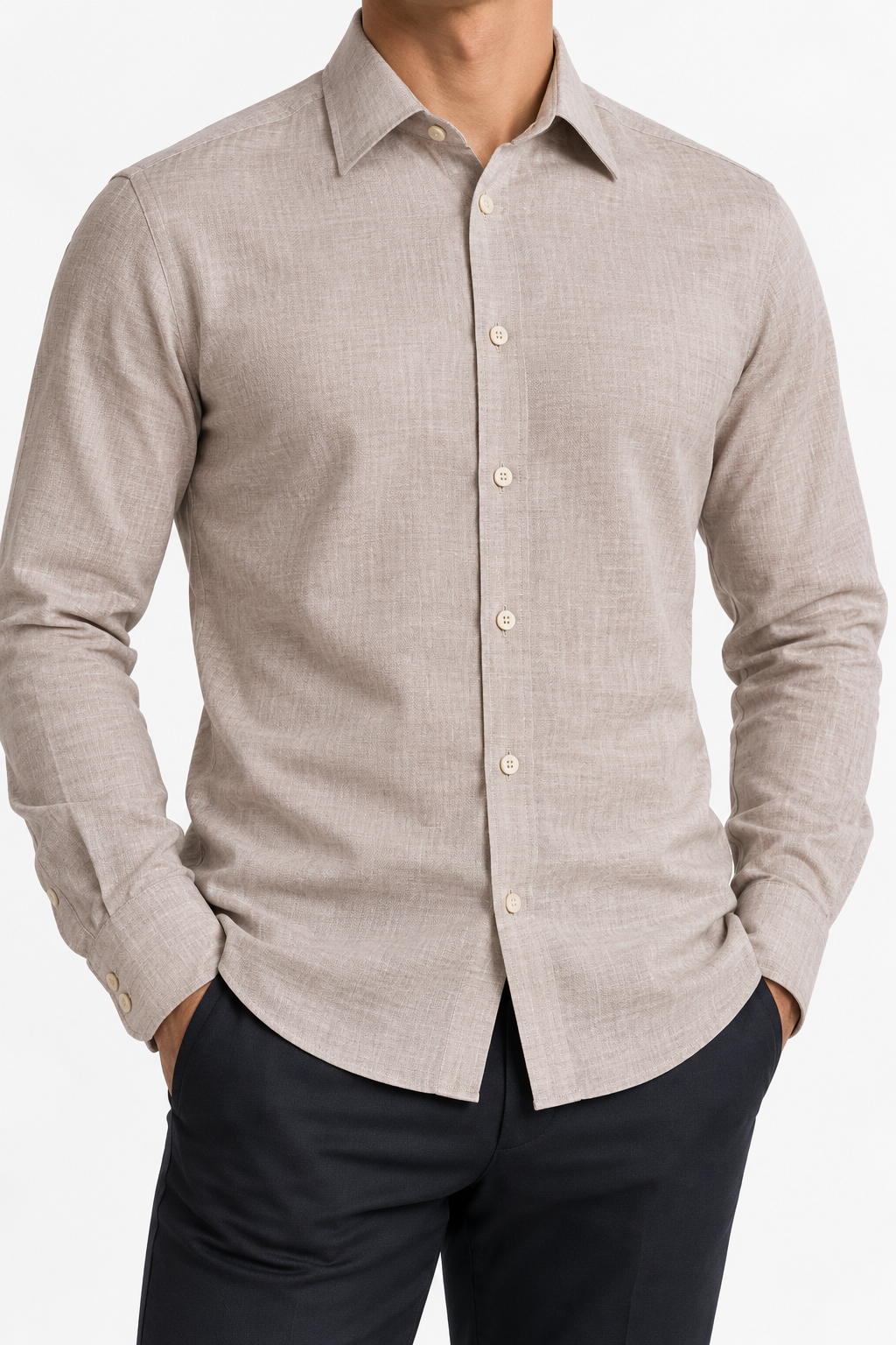 ARCON Sand Linen-Texture Shirt