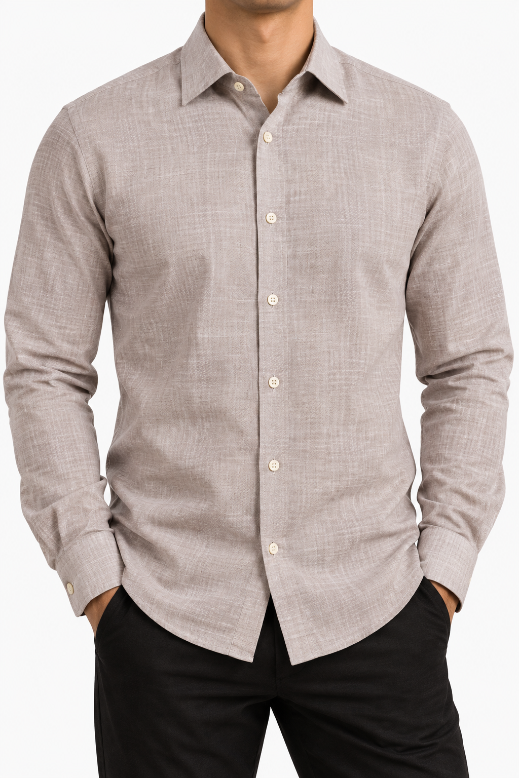 ARCON Sand Linen-Texture Shirt