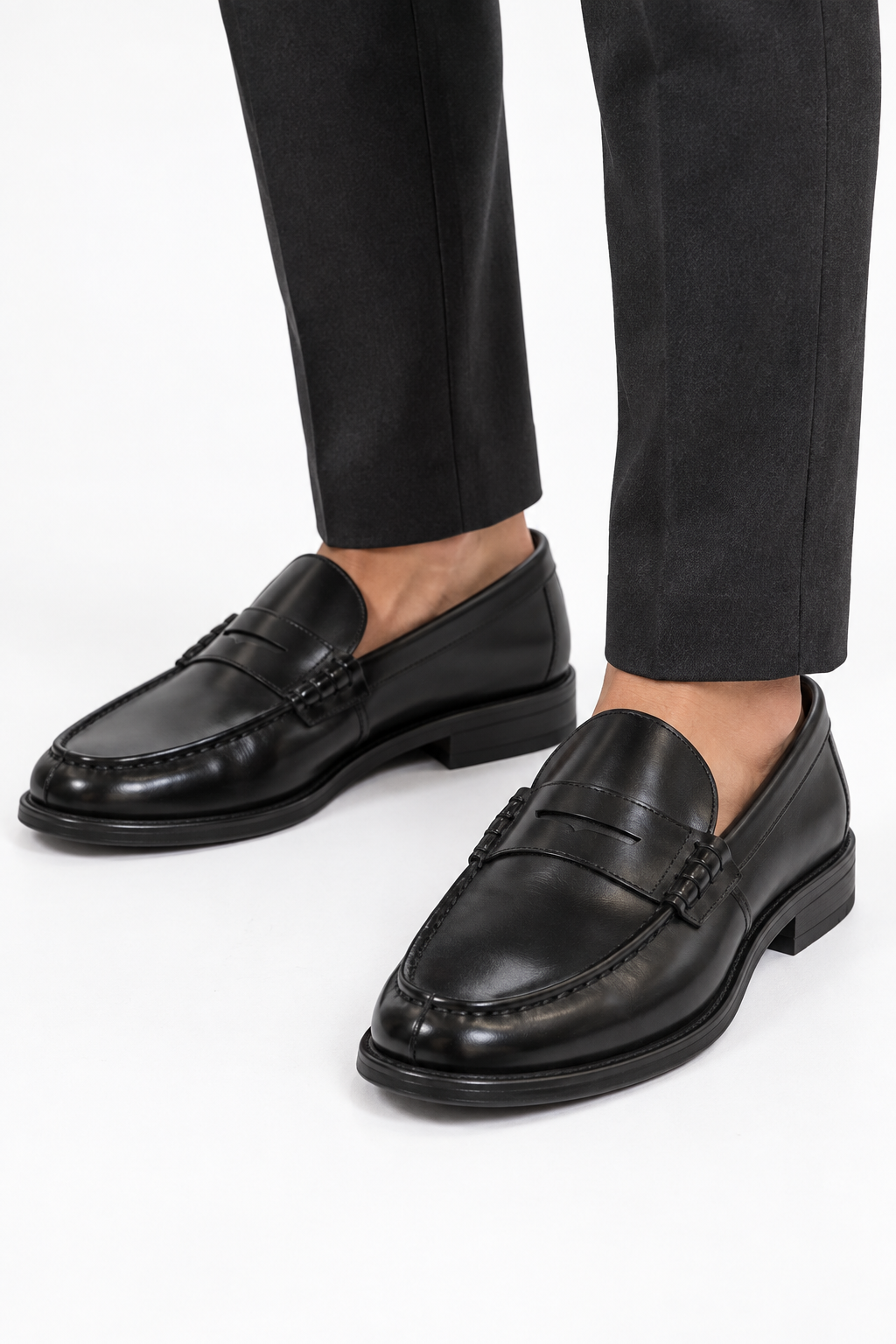 ARCON Classic Black Penny Loafers