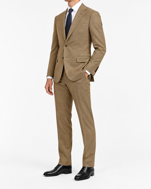 Arcon Camel Two-Button Suit three-quarter view
