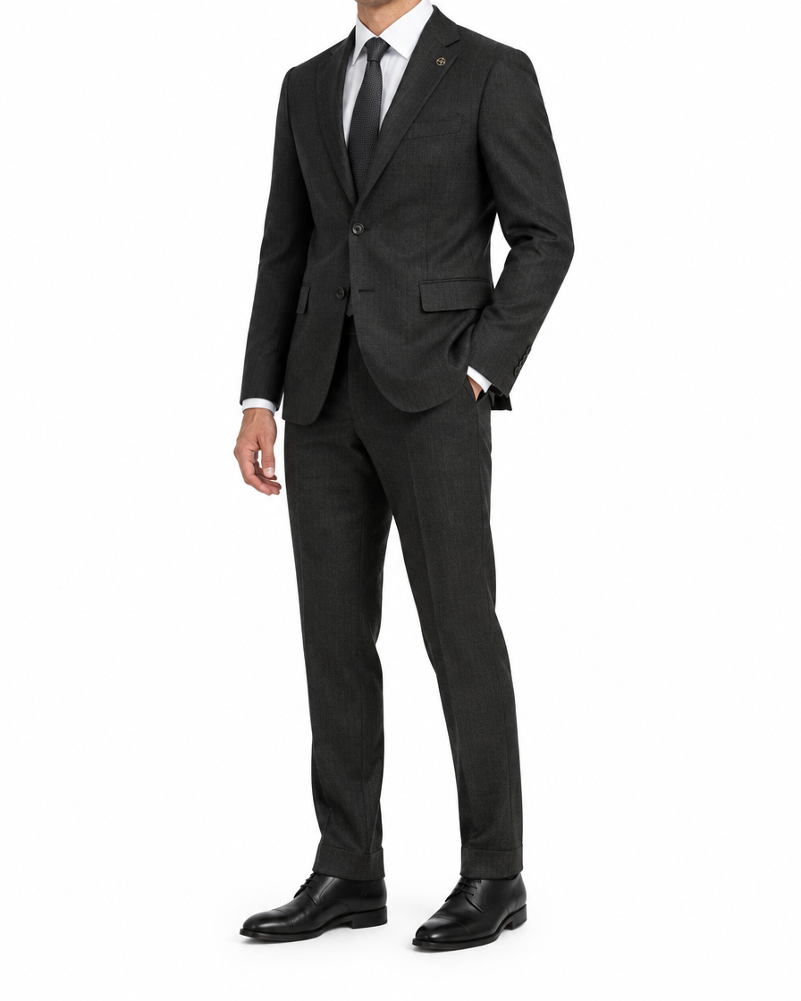 Arcon Charcoal Check Suit three-quarter view