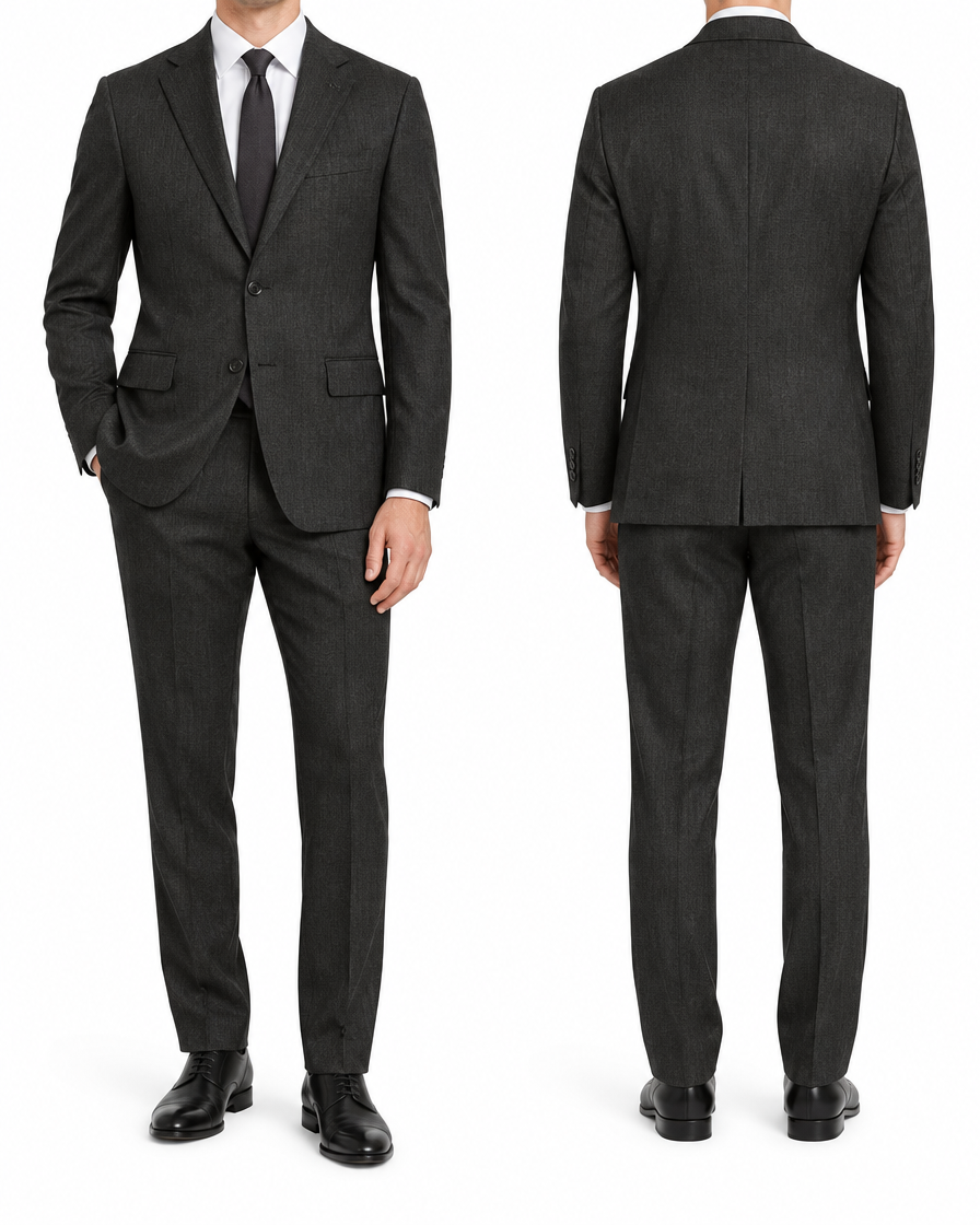 Arcon Charcoal Check Suit back view