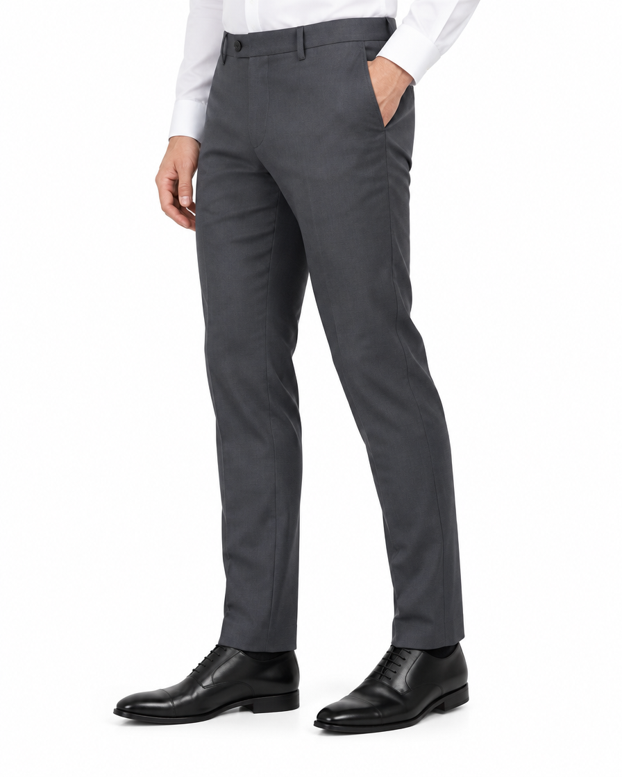 Arcon Charcoal Tailored Trousers three-quarter view
