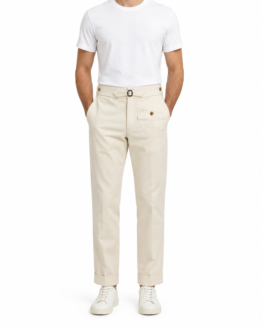Arcon navy tailored trousers front