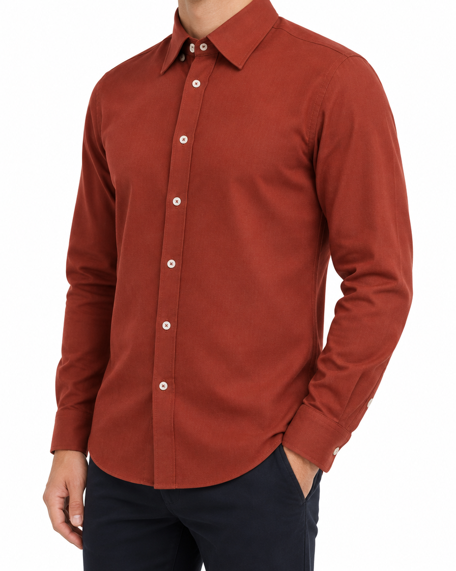 Arcon Rust Red Long-Sleeve Shirt angle