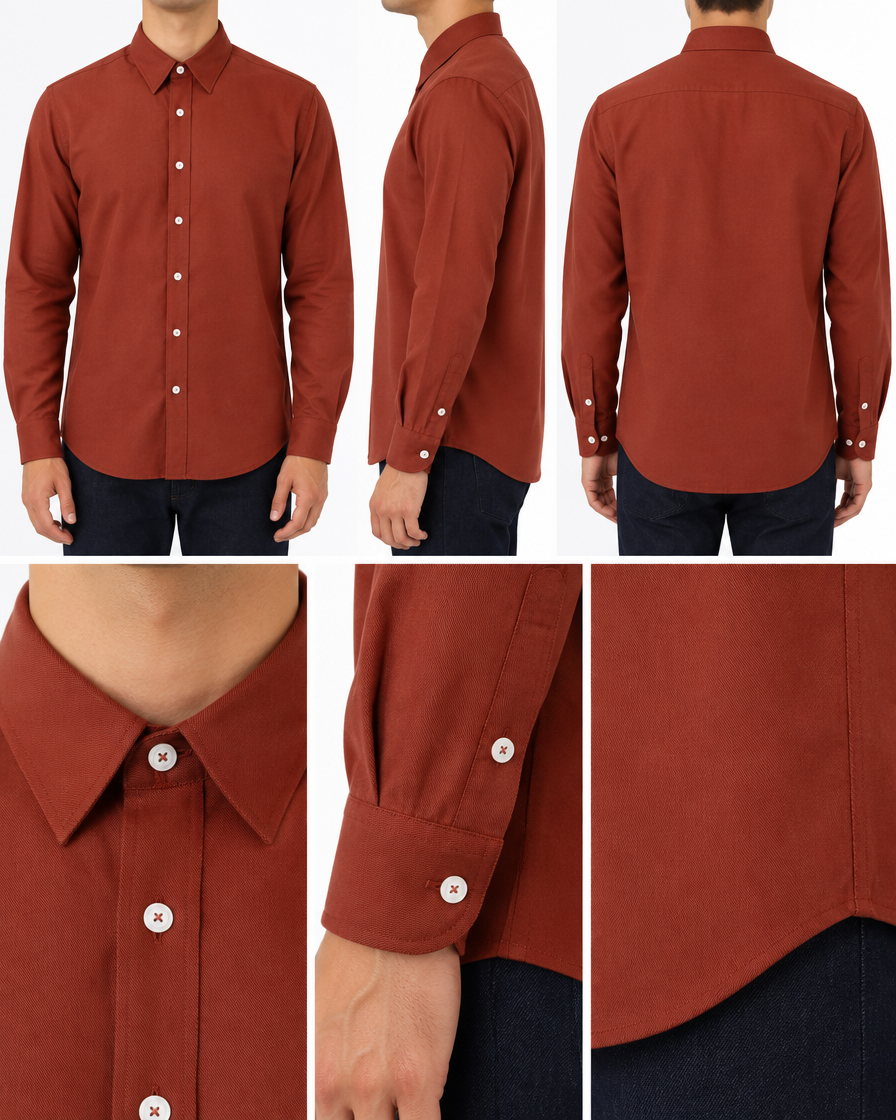 Arcon Rust Red Long-Sleeve Shirt back