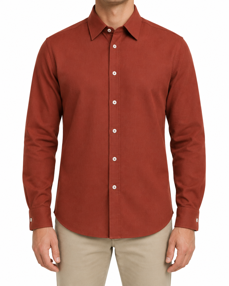 Arcon Rust Red Long-Sleeve Shirt front