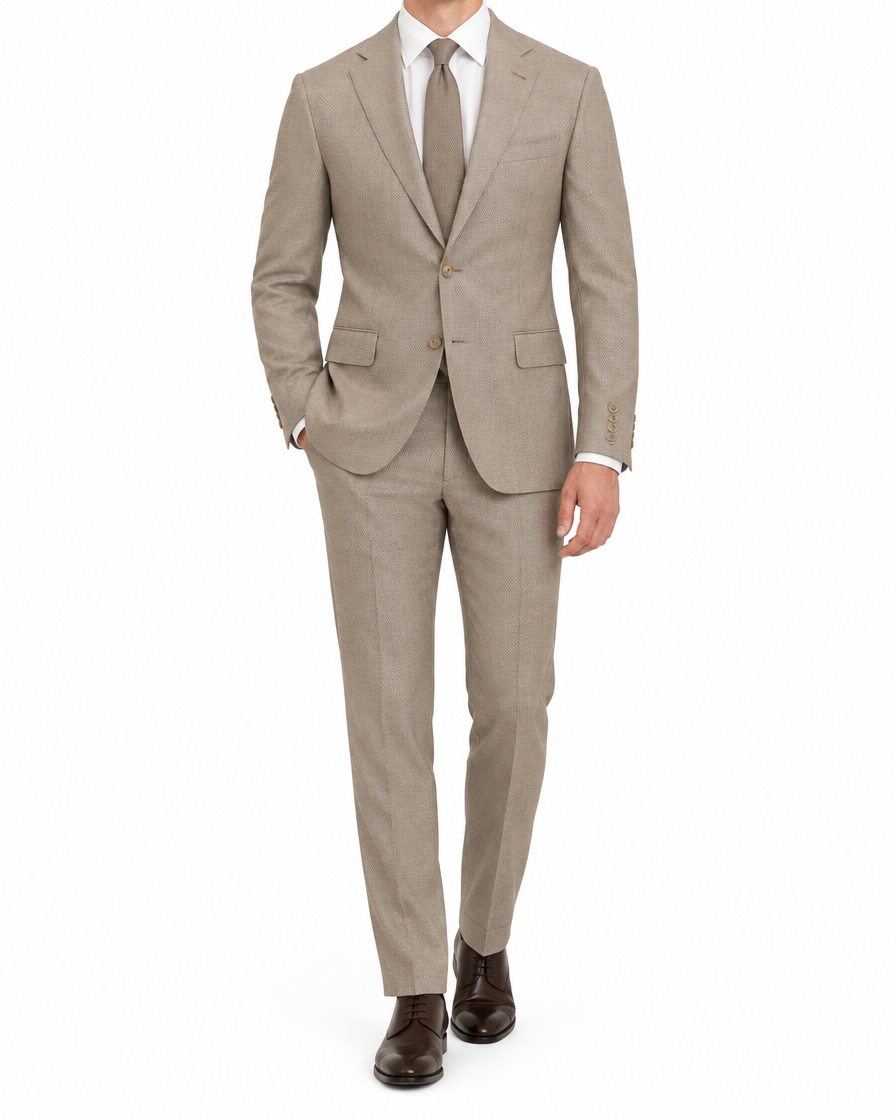 Arcon Taupe Textured Suit front view